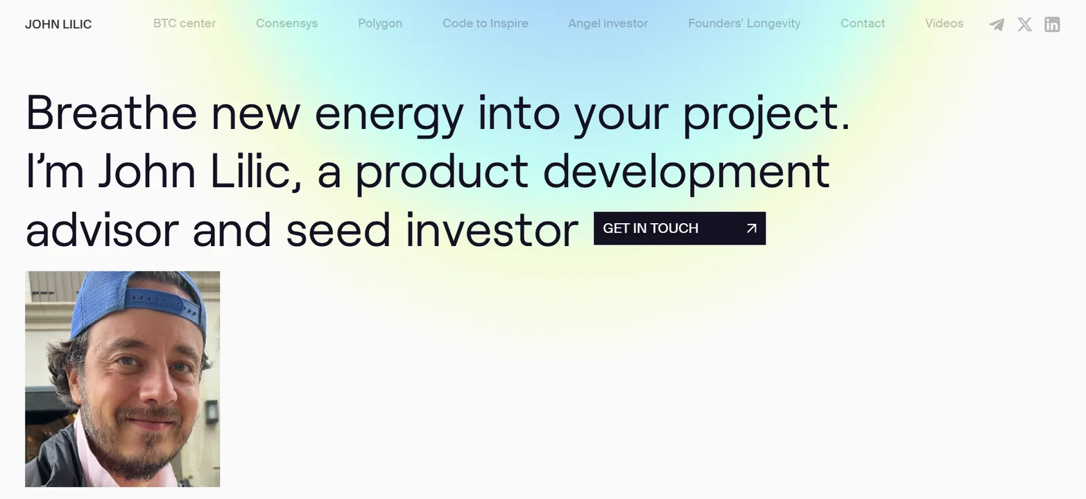 John Lilic personal website project preview
